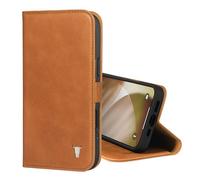 TORRO Leather Wallet Case Compatible with iPhone 17, Tan | Premium Leather, Card Slots, Kickstand, Compatible with Offical MagSafe Chargers, GEO-AS-3 Protection