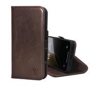 TORRO Leather Wallet Case for iPhone 16 Pro Max, Dark Brown | Premium Leather, Card Slots, Kickstand, GEO-AS-3 Protection, Compatible with official MagSafe Chargers