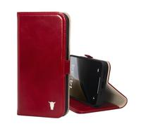 TORRO Leather Wallet Case for iPhone 17e / 16e 6.1" 2026/2025, Red | Premium Leather, Kickstand, Card Slot, Raised Camera Perimeter, Microfibre Lining