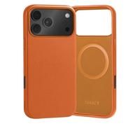TORRO Slim Leather Case for iPhone 18 Pro MAX and 17 Pro MAX, Orange | Premium Leather, Slim Bumper Case, Compatible with MagSafe, Glass Camera Control Button