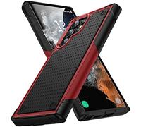 TORRTOWAY Designed for Samsung Galaxy S22 Ultra Case Gift Militay Grade Drop Protective Rugged Heavy Duty Cover Shockproof Case for Galaxy S22 Ultra Phone Case for Women Men boy Girl (Red+Black)