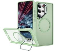 TORRTOWAY for Samsung Galaxy S25 Ultra Case with Magnetic Compatible with MagSafe Built-in Kickstand Stand Shockproof Protective Cover for Galaxy S25 Ultra Phone Case (Light Green)