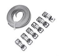 Torsion Resistant Stainless Steel Worm Drive Clamps + 6 Fasteners Secure Attachment