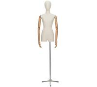 Torso Mannequin Stand, Female Mannequin Torso Dress Form, Height Adjustable Half Body Woman Manikin, Move Shop Window Clothing Display Shelf, Me