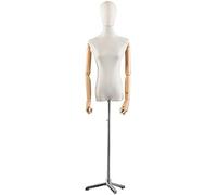Torso Mannequin Stand, Female Mannequin Torso, Removable Half Body Woman Dress Form with Metal Tripod Base Stand, Height Adjustable Clothing Jew