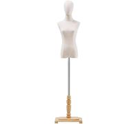 Torso Mannequin Stand, Female Mannequins Female Dress Form with Wood Square Base, Adjustable Mannequin Torso Body for T-Shirts Jackets Dresses B