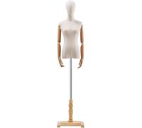Torso Mannequin Stand, Female Mannequins Female Dress Form with Wood Square Base, Adjustable Mannequin Torso Body for T-Shirts Jackets Dresses B