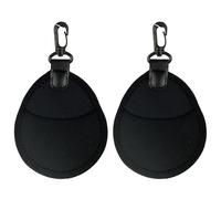 TorSor 2 Pack Lens Filter Pouch Mini Storage Bag Sleeve Protective Case with Keychain Hook 2 Pockets For Camera CPL MC UV ND 25mm-77mm 43mm 46mm 49mm 52mm 55mm 58mm 62mm 67mm, Black