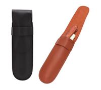 TorSor 2 Pack Straight Razor Case Pouch Sleeve Flap Cover Sheath Protective Holster PU Leather Carrying Holder Protector For Straight Edge Razors Blade Safety Travel Barber Close Shaving Manual