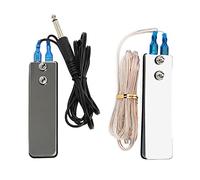 TorSor 2 Pack Tattoo Foot Pedal Switch with 1/4 inch 6.35MM Plug Cable Stainless Steel Cord Power Supply Foot Control Flat Plate Clip For Tattoo Gun Machine Kits Beginners Artist