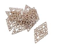 Torsubishi A Set of 40 Openwork Parts Pedestal Diamond Shape A Deco Part Openwork Square Earrings Hair Clip Base Bijou Accessory Parts 45mm x 25mm Matte Gold