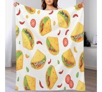 Tortilla and chili pattern Print Throw Blanket Soft & Cozy yellow Flannel Blanket for Sofa, Bed, or Couch Lightweight & Comfy for Kids, Adults, and Decor150 x 200cm