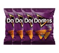 Tortilla Chips - Sweet Chili Pepper Geschmack - 100 g - 4er Pack - Knuspriger Snack für Partys & Filmabende