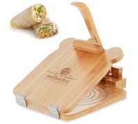 Tortilla Press 10 Inch Bamboo Tortilla Maker, Mexican Tortillera Presser Homemade Flour Tortilla Press for Mexican Tortillas Roti Burrito, Taco Pataconera (Wood)