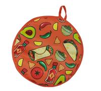 Tortilla Warmer Pouch | 12 Inch Tortilla Holder Server | Microwavable Insulated Cloth Bag | Kitchen Food Warmer Storage | Reusable Table Serving Accessory for Corn Flour Taco Pizza Bread