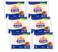 Tortilla Wraps 36 pcs - Soft and Flexible Vegan Tortilla Wraps in Resealable Bags (6x368g, Total 36 Wraps)