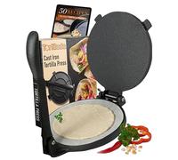 Tortillada - Tortilla Press, Quesadilla/Roti Maker (20 cm) Cast Iron with Recipes E-Book 50 Tortilla Recipes