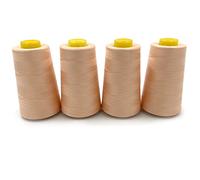 Tortoise 4 Cones of 3000 Yards Each Spool Thread for All Purpose, Serger, Overlock, Quilting, Sewing Machine - 100% Polyester - Peach Beige