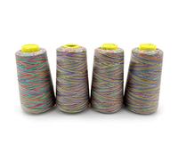 Tortoise 4 Cones of 3000 Yards Each Spool Thread for All Purpose, Serger, Overlock, Quilting, Sewing Machine - 40S/2 Rainbow-3 Polyester Thread