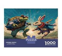 Tortoise And The Hare Jigsaw Puzzles Great Gift for Adults 1000 Piece Family Challenging Toys Home Decors Animal Jigsaw Puzzle for Women Men Adult 38x26cm/1000pcs