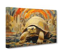 Tortoise Art Deco No.2 Canvas Print | Gallery Wrapped 30mm Frame Wall Decor | 30x20 inches | Ready to Hang | Art Deco Picture | Living Room Bedroom Lounge Office