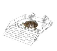 Tortoise Basking Dock - 20x25x5cm Acrylic Climbing Ramp Turtle Rest Reptile Patio Accessories with Suction Cup | Aquarium Habitat Uses for Sunbathing