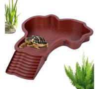 Tortoise Bath, Reptile Water Bowl, Large Simulation Tortoise Waters Dishs, Turtle Soaking Tub With Ladder, Aquarium Ornament, For Gecko, Turtle, Bearded Dragon, Amphibian