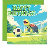 Tortoise Birthday Card for Men - Football Animals - Happy Birthday Card for Boys, 145mm Male Greeting Cards