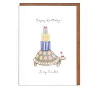 Tortoise Birthday Card - 'Happy Birthday, Sorry I'm Late' - Female Birthday Card - Card for Her