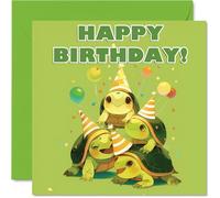Tortoise Birthday Cards for Her or Him, Party Animals Pyramid