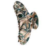 Tortoise Claw Clip - Leopard Shako, 1pc Mottled Grabber For Coarse Tresses, Patterned Clasp With Metal Coil, Headwear, Barrette For Updos, Ponytails And Chignons In The Professional Workplace