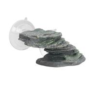 Tortoise Climbing Platform Resin Lifelike Aquarium Rock Ornament Reptile Basking Dock with Suction Cup for Lizard