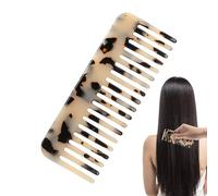 Tortoise Comb with Wide Teeth, Antistatic Marbled Detangling Comb with Wide Teeth, Wide Tooth Comb, Handmade, Saw Cut, Polished Hair, Detangling Comb for Women, for Thick