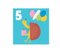 Tortoise 'five' Birthday Card
