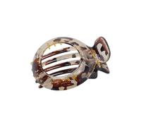 Tortoise Flat Hair Clip Small Hair Claw Clip Inner Teeth Hair Barrette Plastic Oval Hair Jaw Clip Side Opening Hair Clamp Clips Short Banana Barrettes for Girls Ladies Light Brown