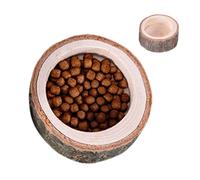 Tortoise Food Dish | Reptile Food Bowl - Wood Grain Cup Habitat Accessories for Turtle Hermit Crab Frog Bearded Dragon Snake Lizard Home Aquariums Indoor Terrariums