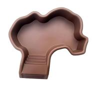 Tortoise Food Dish, Reptile Habitat Turtle Bathing Pool, Anti-Slip Landscaping Design, Built-In Basking Platforms, Ideal for Aquarium, Gecko, Snake, Crab, 13.78x12.2x2.76 Inches