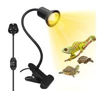Tortoise Heat Lamp, Reptile Heat Lamp UVB Light Reptile Kit Basking Lamp with 360° Rotatable Clip on Lamp, Heat Spotlight Holder with Dimmable Switch for Aquarium Reptile, Turtle, Lizards(No Bulb)