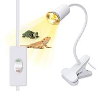 Tortoise Heat Lamp Reptile Heating Lamp Terrarium Heat Lamp for Reptile Turtle Lamp UVA UVB Aquarium Basking Light 360°Rotatable Ceramic Bulb Holder with 2.4M Cable Tortoise Accessories (No Bulb)