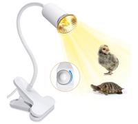 Tortoise Heat Lamp with 240CM Cable, E27 Ceramic Bulb Holder, 40CM Long Gooseneck, Reptile Heating Lamp, UVA UVB Basking Lamp, Tortoise Light, Turtle Lamp, Turtle Tank Accessories, White(No Bulb)