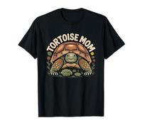 Tortoise Mom Cute Portrait Illustration Exotic Pet Reptile T-Shirt