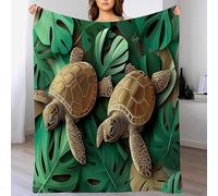 Tortoise Monstera Blanket, Fleece Throw Blanket For Tropical Animals Gifts For Girls Boys All Seasons Soft Cozy Plush Flannel Throws Blanket For Couch Sofa Bed Office 30"X40"