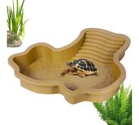 Tortoise Pool - Reptile Food Water Bowls Feeding Dish,Basking Terrace with Ramp, Aquarium Decor Feeding Supplies for Frogs, Lizards, Bearded Dragon, Snakes