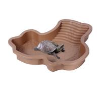 Tortoise Pool,Tortoise Water Dish Bath Tub - Basking Terrace with Ramp, Aquarium Decor Feeding Supplies for Frogs, Lizards, Bearded Dragon, Snakes