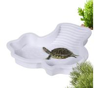 Tortoise Pool, Tortoise Water Dish Bath Tub, Bathing Pool Habitat Accessories, Basking Terrace Aquarium Decor, Feeding Supplies for Bearded Dragon