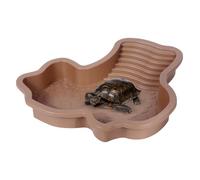 Tortoise Pool | Turtle Water Bowl Reptile Bath - Basking Terrace with Ramp, Aquarium Decor Feeding Supplies for Frogs, Lizards, Bearded Dragon, Snakes