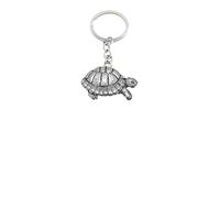 Tortoise PP-A27 made of fine English Pewter on a split ring keyring