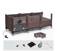 Tortoise Shallow Water Turtle Habitat, Home Turtle Breeding Box, Plant Planting Ecological Breeding Box, Drainage & Wheels - 47.2” Tortoise Habitat for Turtles, Lizards, Snakes & More