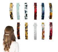 Tortoise Shell Acetate Hair Barrettes,Automatic Spring Clips Hair Pins,French Design Hair Clips for Women,Vintage Hair Barrette for Thin And Fine Hair