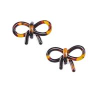Tortoise Shell Bow Tie Stud Earrings for Women, Acrylic Resin Lightweight Nickel-Free Earrings, Vintage Elegant Jewelry for Wedding Party Daily Wear